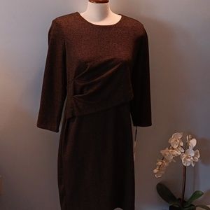 Calvin Klein brown soft dress NWT